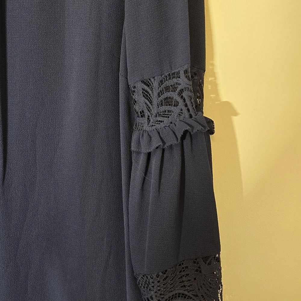 Micheal Kors Women's Navy Lace-Trim Shift Dress Size Small (Free Shipping 🚚✨️)